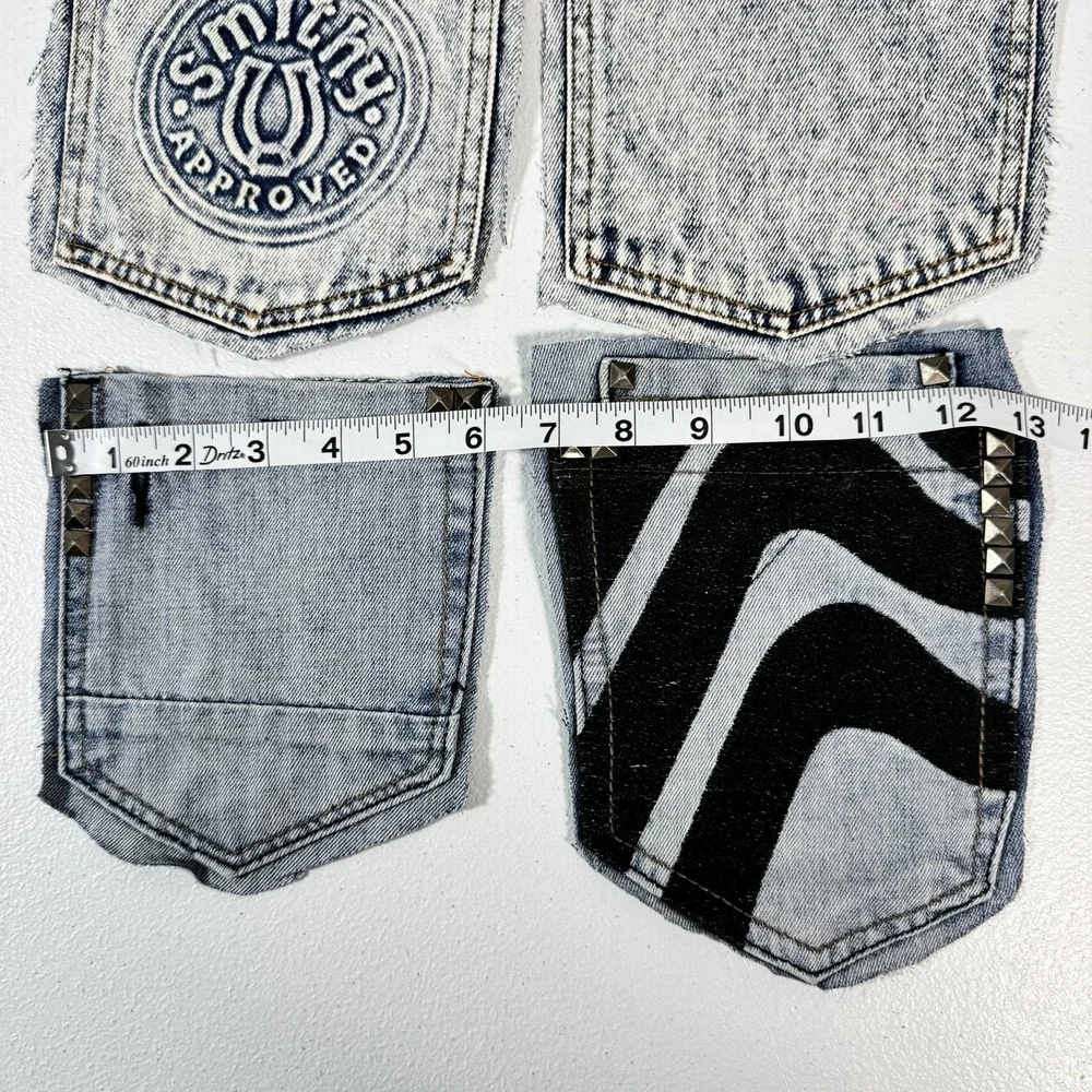 10 Denim Jean Back Pockets 5 Pairs Embossed Printed Embroidered Crafts Upcycle